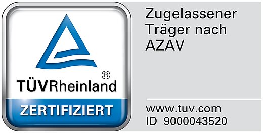 Zertifikatslogo des TÜV Rheinland