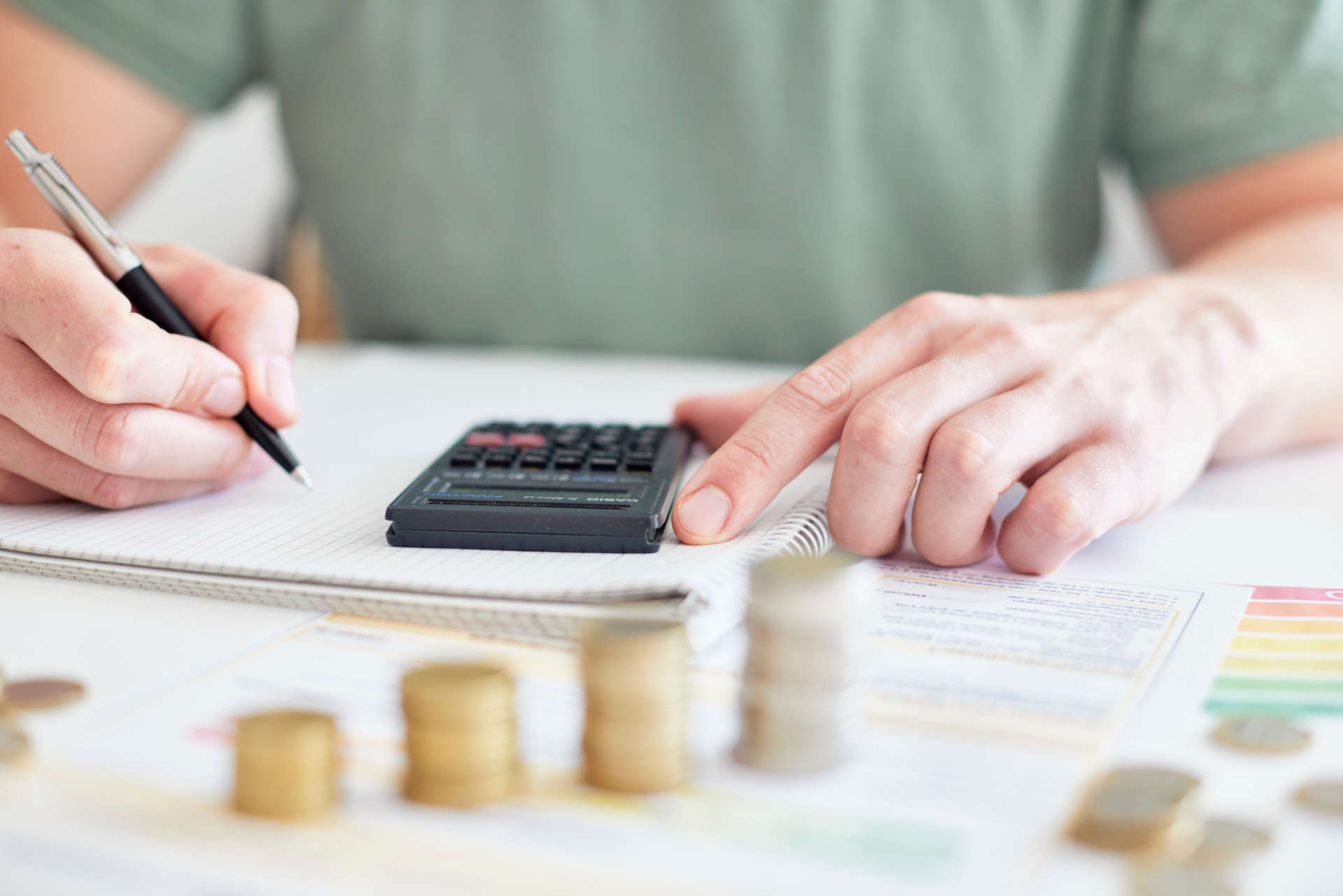 Budgetplanung mit Taschenrechner